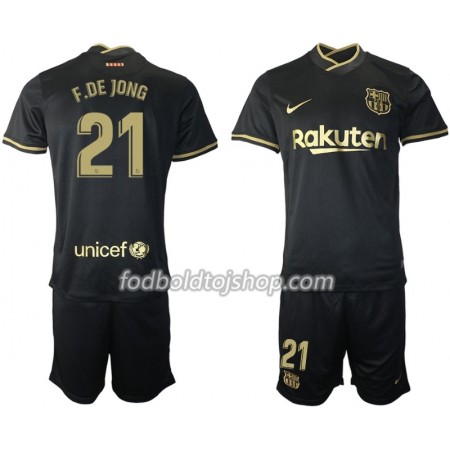 FC Barcelona Frenkie de Jong 21 Børn Udebane Fodboldsæt 2020-21 S/S (+ Korte bukser)